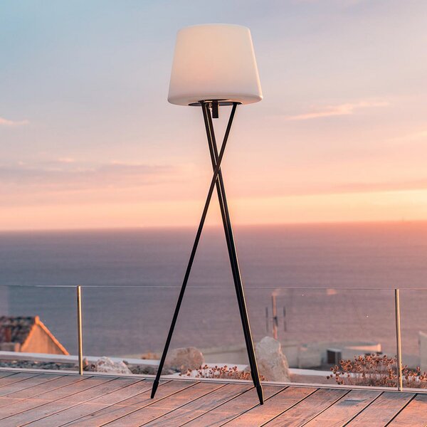Lumisky LED лампа с акумулатор TRY, бяла/черна, височина 150 см, метална, RGB, Затъмняване, Черен, Метал, Модерен, Сенник за маса