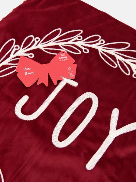 Sinsay - Калъфка за възглавница с коледна бродерия JOY - червeн