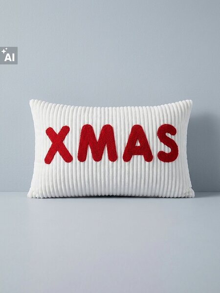 Sinsay - Коледна декоративна възглавница с бродерия XMAS - многоцветен