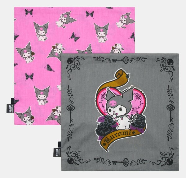 Sinsay - Комплект памучни калъфки за възглавници Kuromi 2 pack - черeн