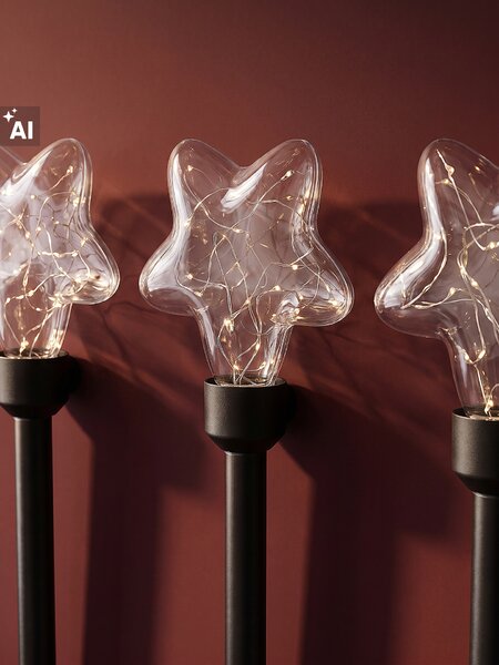 Sinsay - Комплект забиващи се LED градински лампи с мотив звезда 3 pack - черeн