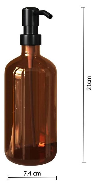 Дозатор за сапун 5five Glass, 450 ml - Тъмно стъкло