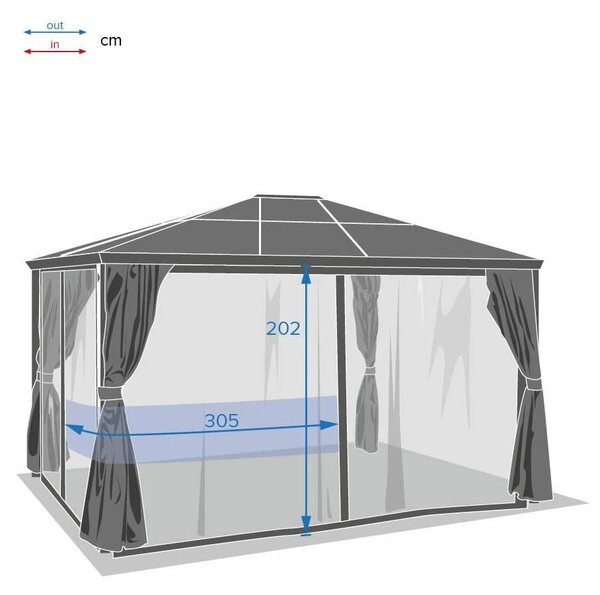 Резервни комарници за беседка Hesperide Belize, 3.6x3 m