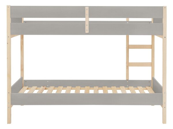 Двуетажно детско легло от масивен бор в сив и естествен цвят 90x200 cm Square – Støraa