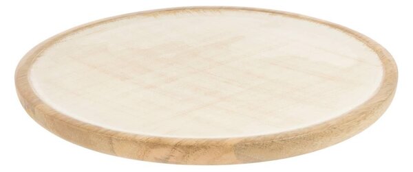 Презентационна чиния Secret de Gourmet Ava, Дърво манго, Ø23 cm - Бял