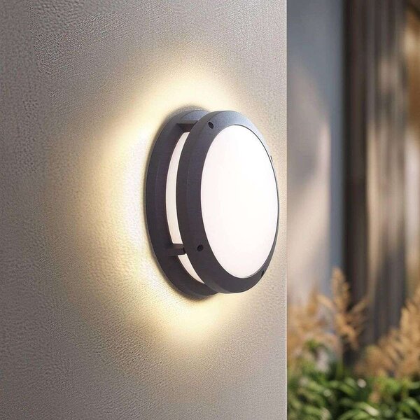 Lindby - Liren LED Smart На открито Стенна лампа Сив Lindby