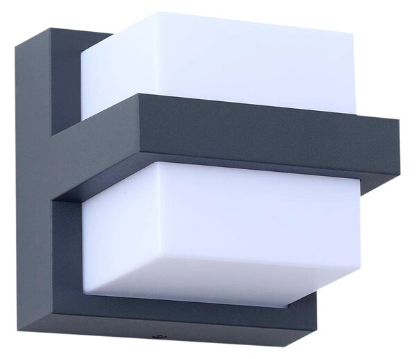 Lindby - Fyra Square LED Smart На открито Стенна лампа Сив Lindby