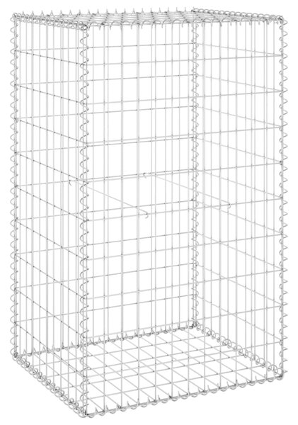 VidaXL Габионна стена с капаци, поцинкована стомана, 60x50x100 см