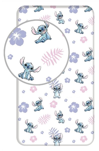 Еластичен единичен памучен детски чаршаф 90x200 cm Lilo and Stitch – Jerry Fabrics