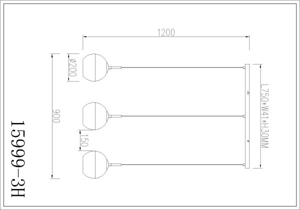 Globo 15999-3H - Полилей на кабел RAGUSA 3xE27/60W/230V