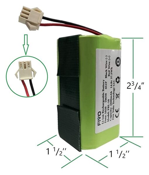 Батерия за прахосмукачка робот (заместител), за Goovi D380/F007C, 2600mAh/14.4V