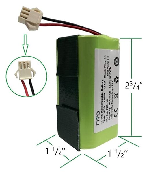 Батерия за прахосмукачка робот (заместител), за Onson J10C, 2600mAh/14.4V