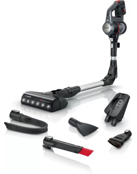 Прахосмукачка Bosch BCS711A, 2в1, безжична, 0.3l контейнер, 3 нива на мощност, до 40 мин. време на работа, сива