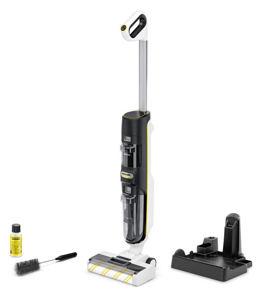 Прахосмукачка Karcher FCV 4, вертикална, безжична, 180W, 0.45л капацитет на резервоара, до 45 минути време на работа, двойна филтърна система, черна