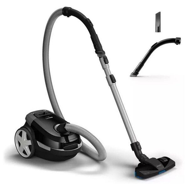 Прахосмукачка Philips XD3112/09, с торба, 900 W, 3 л. капацитет на торбата, AirflowMax, черна