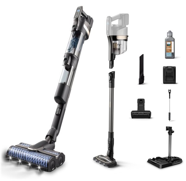 Прахосмукачка Philips XW9463/11, вертикална, безжична, 420ml капацитет на резервоара, до 58 минути време на работа, PowerCyclone Aqua, черна