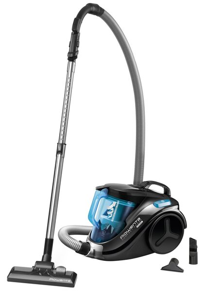 Прахосмукачка Rowenta RO3731EA, без торба, 750W, 1.5 л. капацитет на контейнера, енергиен клас A, черна/синя