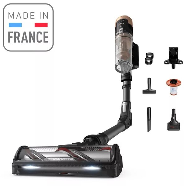 Прахосмукачка Rowenta RH9B74WO X-FORCE Flex Animal, вертикална, 0.65 л. капацитет на контейнера, до 90 минути време на работа, технология Flex, LED светлини, черна