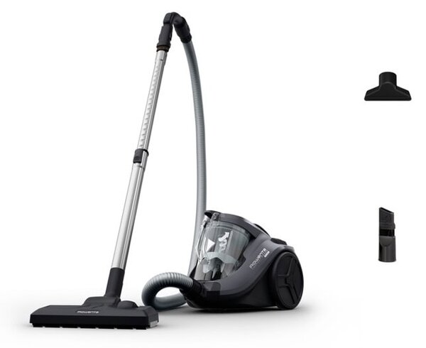 Прахосмукачка Rowenta RO3726EA, без торба, 750W, 1.5 л. капацитет на контейнера, двойно филтриране, черна
