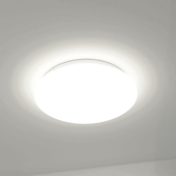 DOTLUX LED осветление за таван LUNA, бяло, Ø 49 cm, 33 W, CCT IP44, Бял, Баня, Пластмаса, Модерен