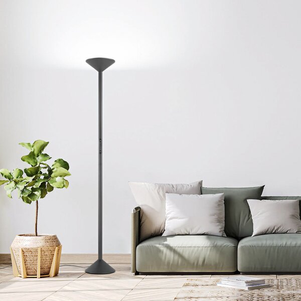 Fabas Luce LED стояща лампа Tratto, антрацит, метал, CCT, с димер, Затъмняване, Черен, Дневна/трапезария, Метал, Модерен