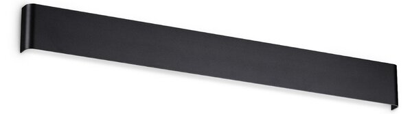 IDEAL LUX LED стенна лампа Delta, черна, ширина 83 см, 3000 K, Черен, Дневна/трапезария, Алуминий, Модерен, Стенна ъглова