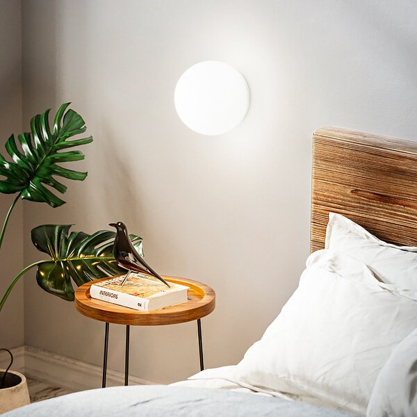 IDEAL LUX Ideal Lux стенна лампа Mapa, Ø 20 cm, E27, бял, стъкло, сферичен, Затъмняване, Бял, Дневна/трапезария, Стъкло, Глобус