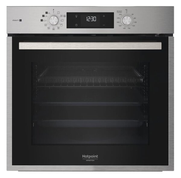 Фурна за вграждане Hotpoint Ariston HAO 478PSU1F X, клас A++, 71л. обем, пиролитично почистване, Gentle Steam, Multiflow технология, инокс