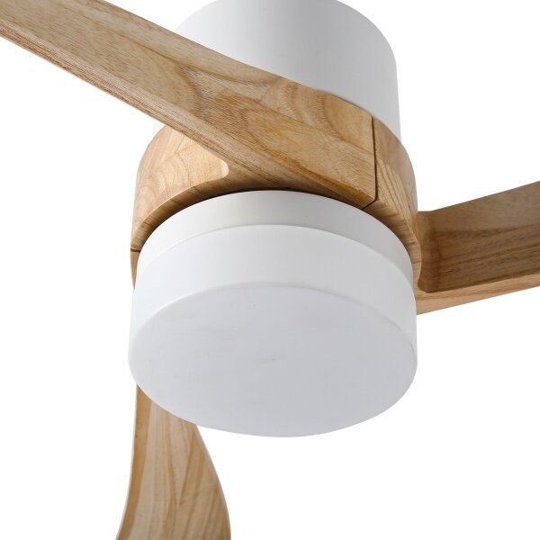 ZEVENTI - LED таванен вентилатор NATURITO LED/18W/230V Wi-Fi Tuya бял/дъб с дистанционно управление