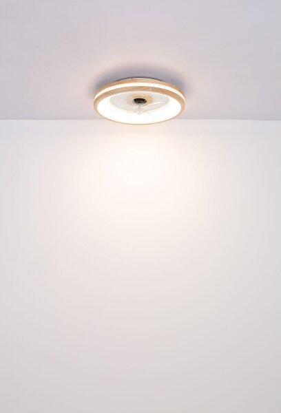 Globo 03650 - LED Плафониера с вентилатор GATIAN LED/30W/230V кафяв + д.у