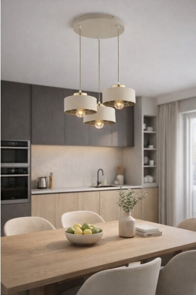 Brilagi - Полилей на кабел SPRING 3xE27/60W/230V бежов/златен