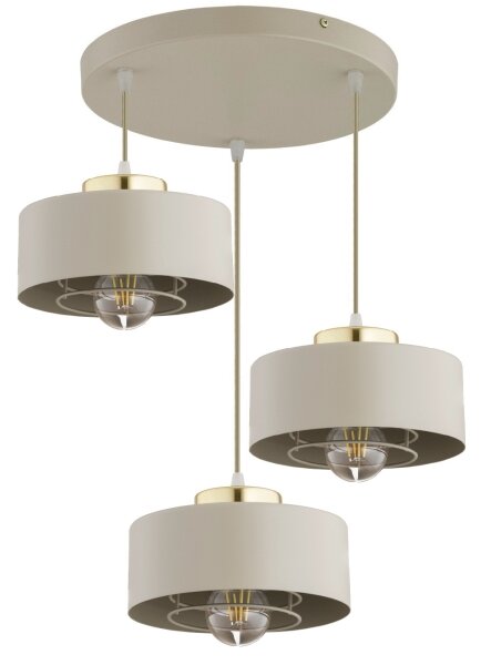 Brilagi - Полилей на кабел SPRING 3xE27/60W/230V бежов/златен