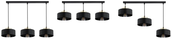 Brilagi - Полилей на кабел SPRING 3xE27/60W/230V черен/златист