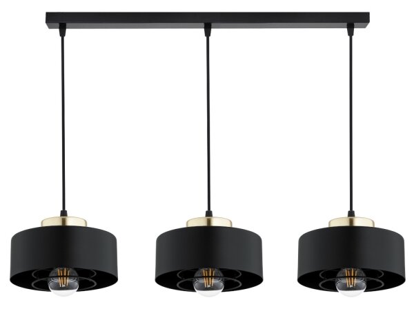 Brilagi - Полилей на кабел SPRING 3xE27/60W/230V черен/златист
