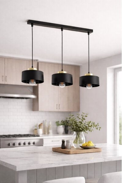 Brilagi - Полилей на кабел SPRING 3xE27/60W/230V черен/златист