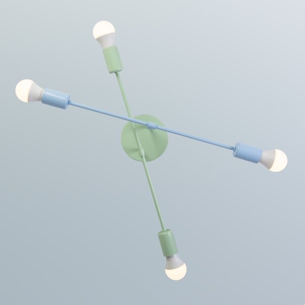 Плафон CAMBRIDGE 4xE27/15W/230V зелен/син