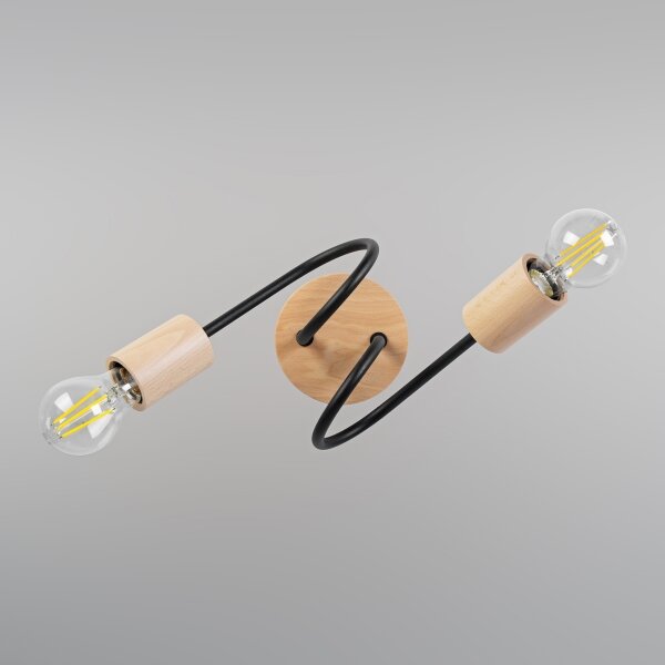 Плафон OXFORD 2xE27/15W/230V бор/черен