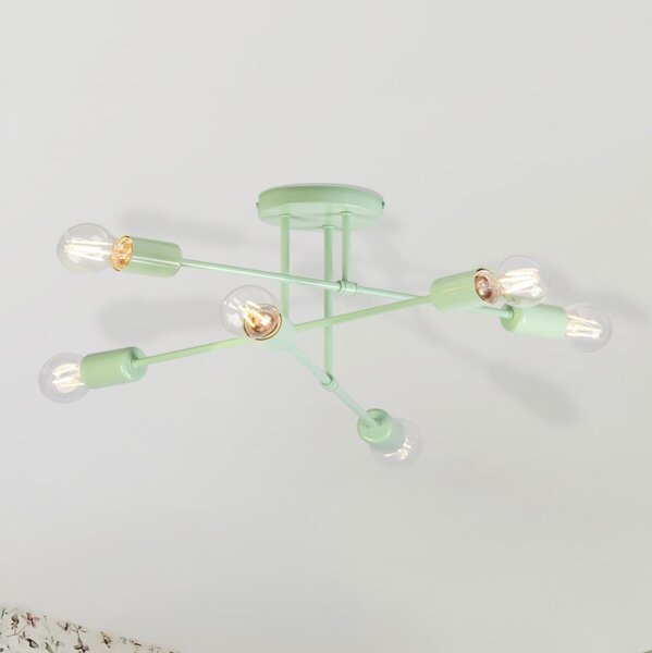 Плафонен полилей CAMBRIDGE 6xE27/15W/230V зелен