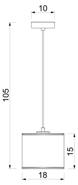 Полилей на кабел ARDEN, 1xE27/15W/230V, Ø 18 см, бежов