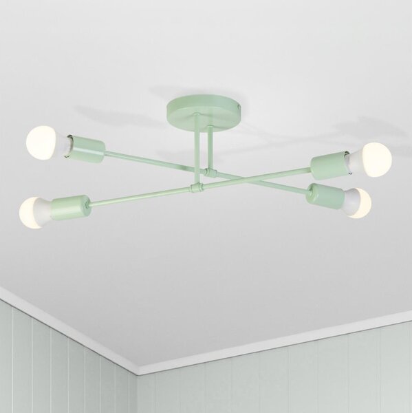 Плафонен полилей CAMBRIDGE 4xE27/15W/230V зелен