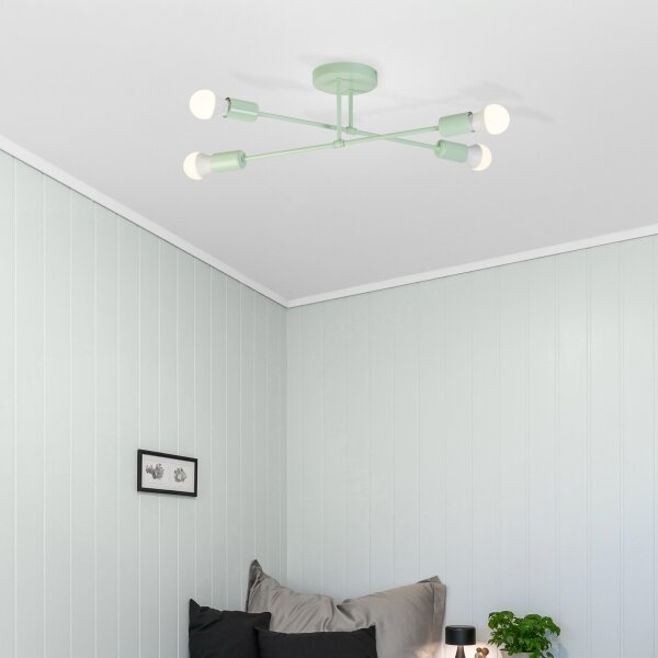 Плафонен полилей CAMBRIDGE 4xE27/15W/230V зелен