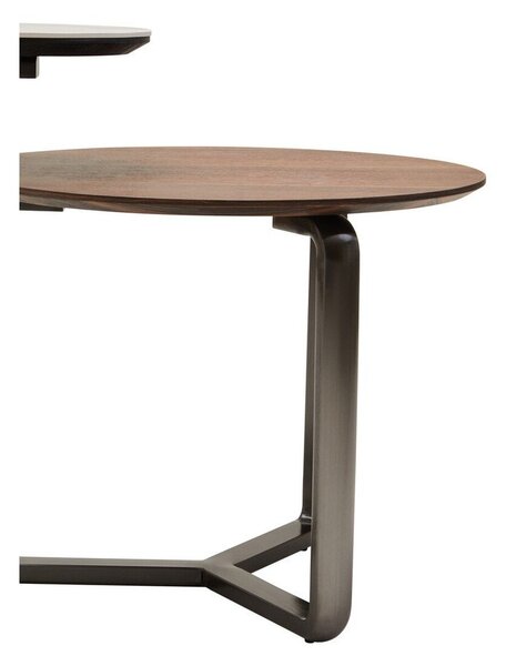 Кафява кръгла масичка за кафе от масивен евкалипт 55x67 cm Imperia – Premier Housewares
