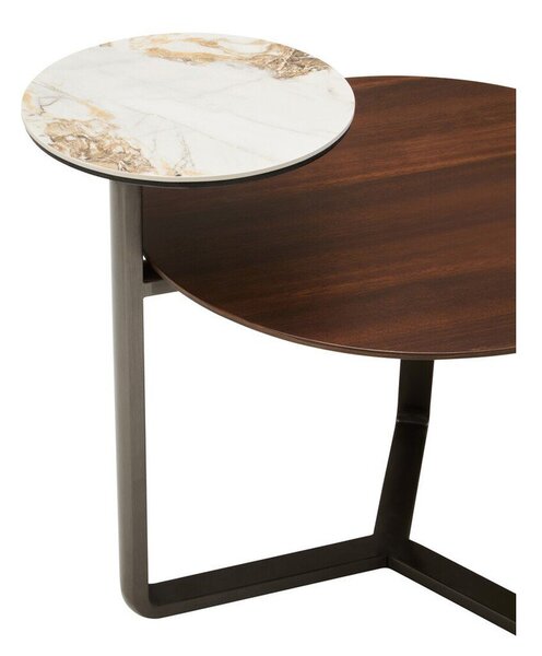 Кафява кръгла масичка за кафе от масивен евкалипт 55x67 cm Imperia – Premier Housewares