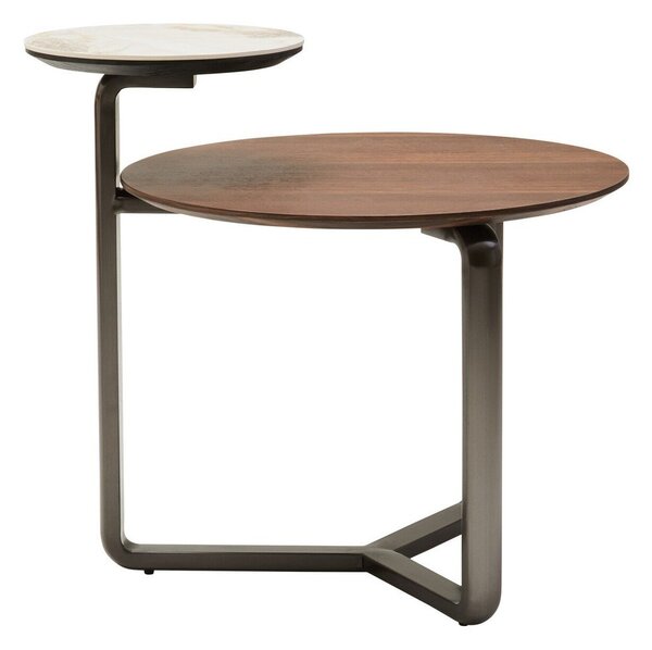 Кафява кръгла масичка за кафе от масивен евкалипт 55x67 cm Imperia – Premier Housewares