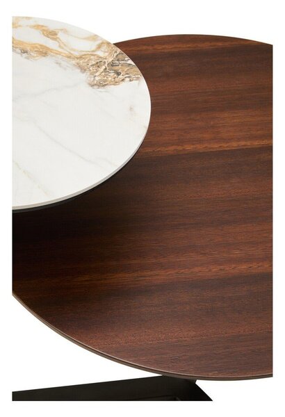 Кафява кръгла масичка за кафе от масивен евкалипт 55x67 cm Imperia – Premier Housewares