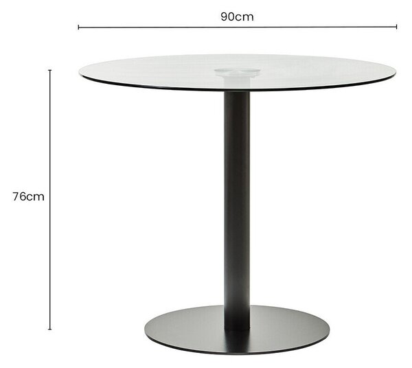 Кръгла трапезна маса със стъклен плот ø 90 cm Metropolitan – Premier Housewares