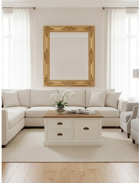 Бяла масичка за кафе от декор на ела 90x90 cm Hardwick – Premier Housewares