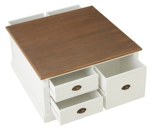 Бяла масичка за кафе от декор на ела 90x90 cm Hardwick – Premier Housewares