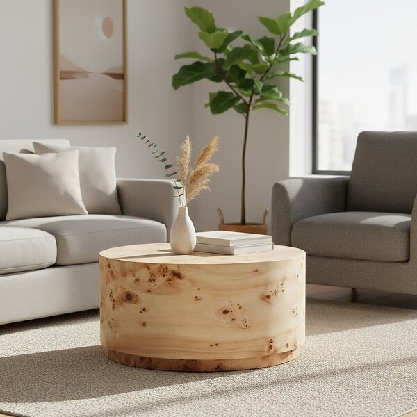 Кръгла масичка за кафе в естествен цвят ø 80 cm Mota – Premier Housewares