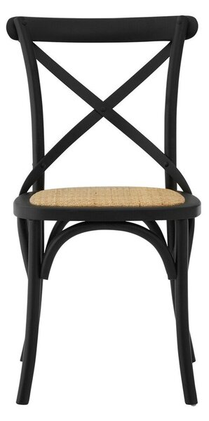 Черен трапезен стол от масивен дъб Lyon – Premier Housewares